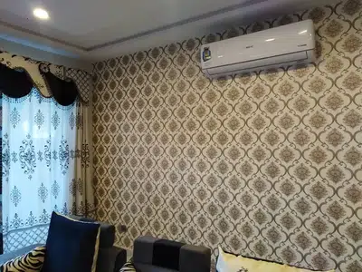 Helma False Ceiling Window Blind Wallpaper wooden floor Curtain